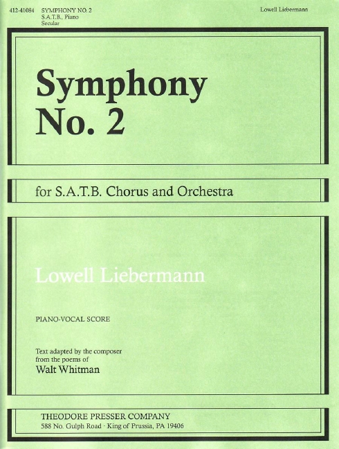 Lowell Liebermann Symphony No. 2&nbsp;&nbsp;Glocken&nbsp;&nbsp;Vokalpartitur