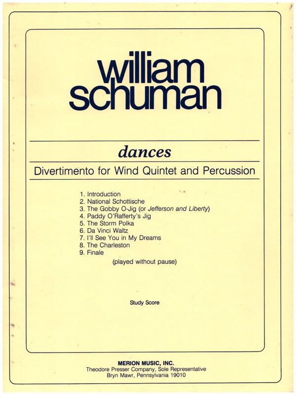 Dances  for wind quintet and percussion  study score