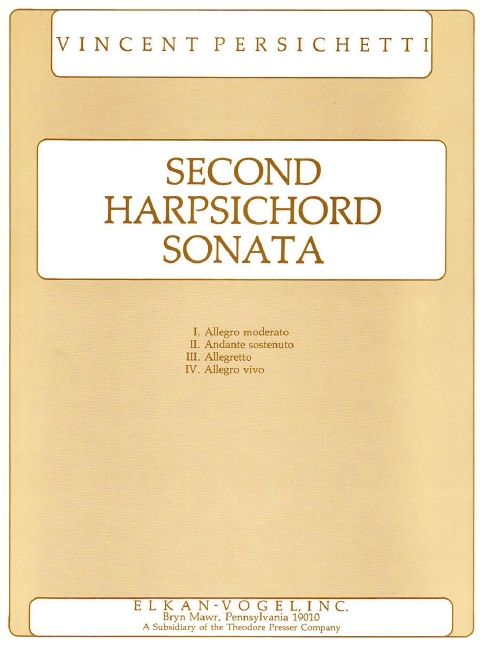 Vincent Persichetti Second Harpsichord Sonata&nbsp;&nbsp;Klavier und Cembalo&nbsp;&nbsp;Solostimme