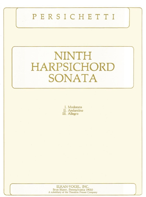 Vincent Persichetti Ninth Harpsichord Sonata&nbsp;&nbsp;Cembalo&nbsp;&nbsp;