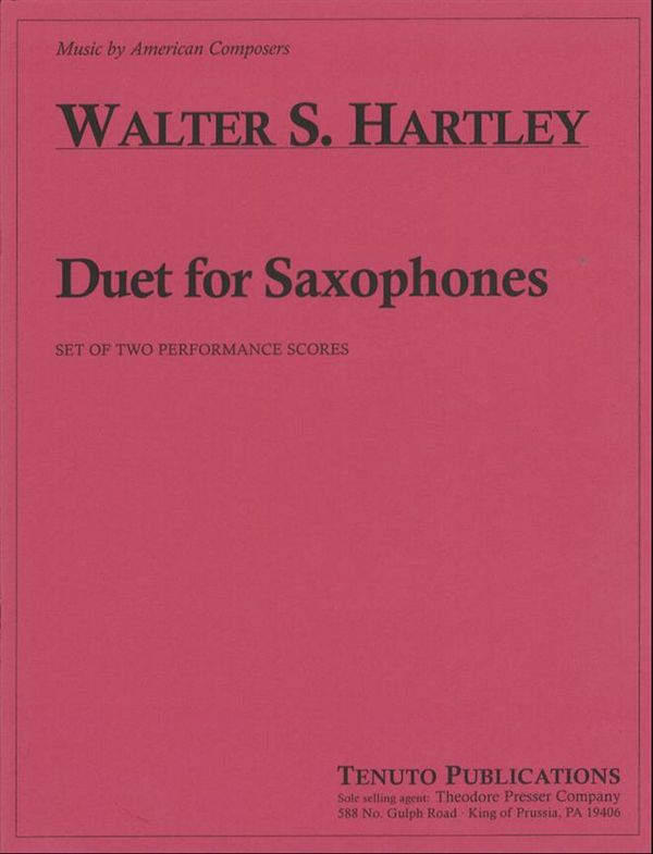 Walter Hartley Duet for Saxophones&nbsp;&nbsp;&nbsp;&nbsp;Aufführungsmaterial