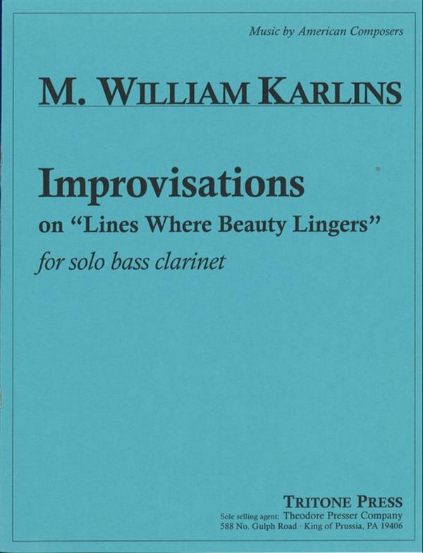 William Karlins Improvisations On 'Lines? - B.Cl.&nbsp;&nbsp;Bass-Klarinette&nbsp;&nbsp;Studienpartitur