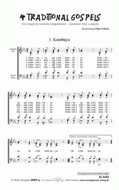 4 traditional Gospels (vierstimmig)  für SATB (a cappella)  Singpartitur