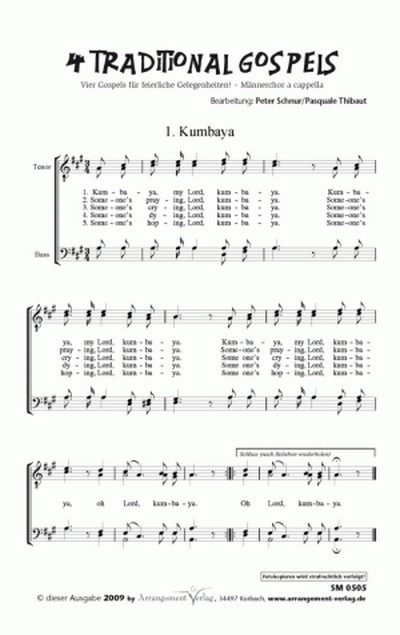 4 traditional Gospels (vierstimmig)  für TTBB (a cappella)  Singpartitur