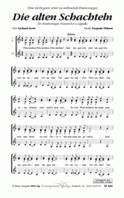 Die alten Schachteln  für SSA  Singpartitur