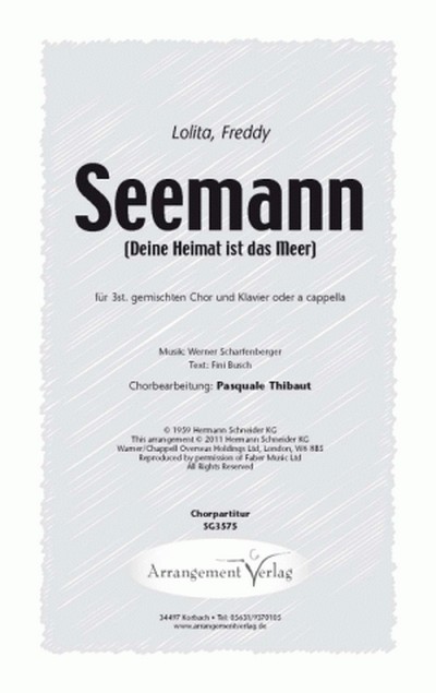 W. Scharfenberger Seemann (dreistimmig)&nbsp;&nbsp;für SAM und Klavier&nbsp;&nbsp;Singpartitur