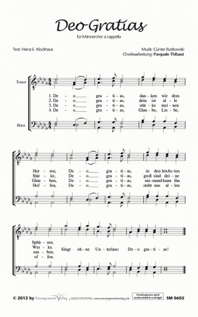 G. Ruttkowski / H.-E. Klockhaus Deo Gratias (vierstimmig)  für TTBB  Singpartitur