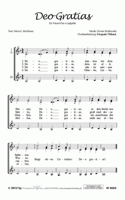 G. Ruttkowski / H.-E. Klockhaus Deo Gratias  für SSA  Singpartitur