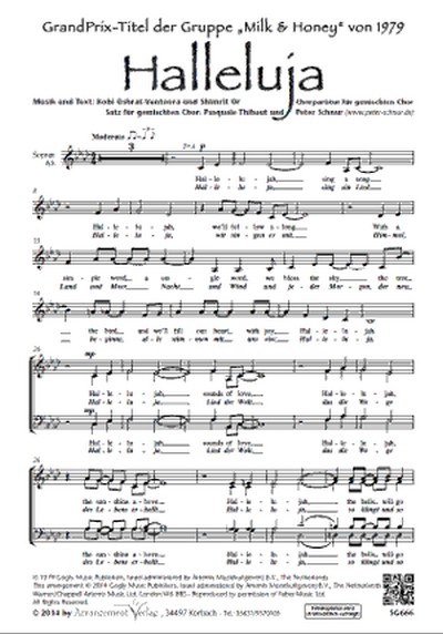 Halleluja   für gem Chor und Klavier  Singpartitur