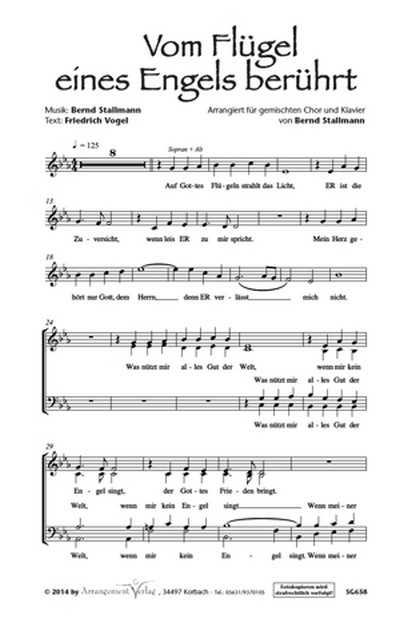 Bernd Stallmann, Friedrich Vogel Vom Flügel eines Engels berührt (vi  für SATB und Klavier  Singpartitur