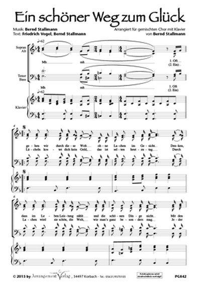 Ein schöner Weg zum Glück  für SSA und Klavier oder a cappella  Singpartitur
