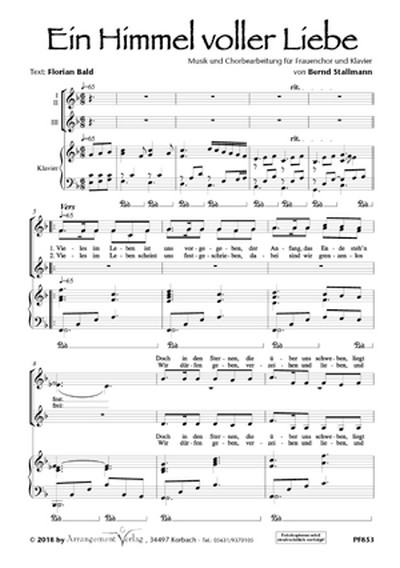 Florian Bald, Bernd Stallmann Ein Himmel voller Liebe (vierstimmig)  für SATB und Klavier  Singpartitur