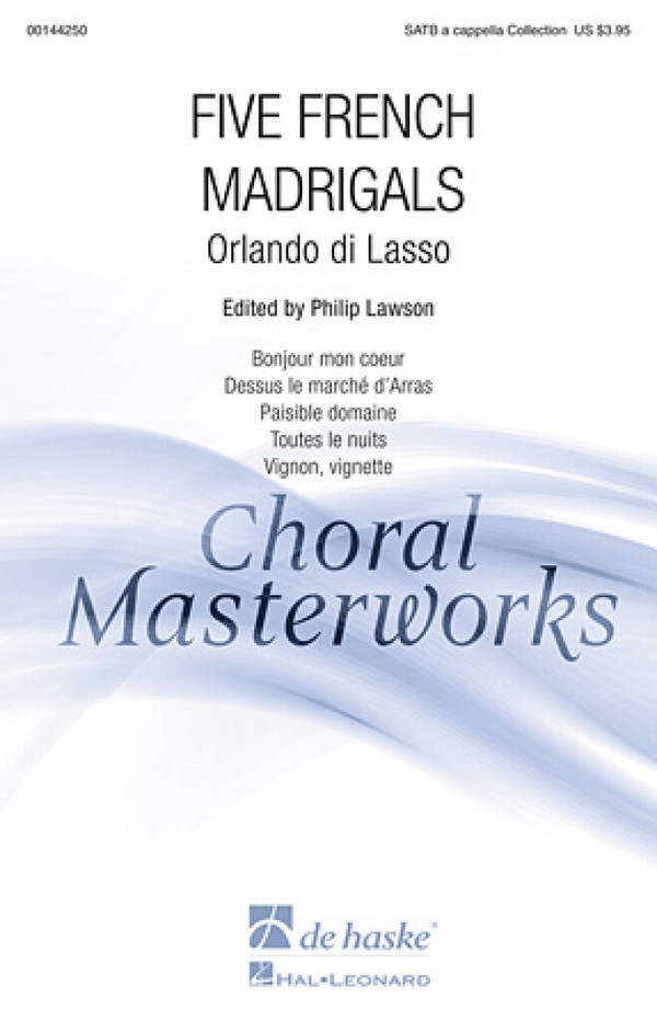 5 French Madrigals  for mixed chorus a cappella  score