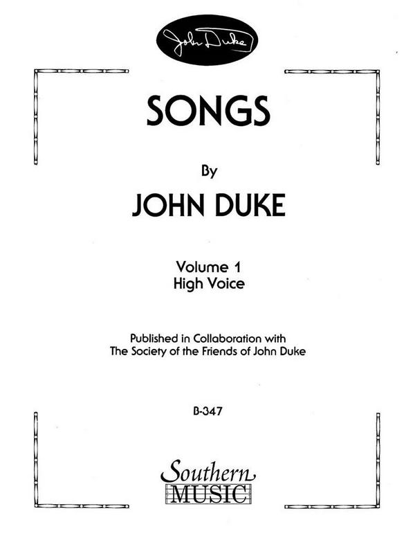 John Duke Songs By John Duke, Vol. 1&nbsp;&nbsp;Vocal&nbsp;&nbsp;Buch