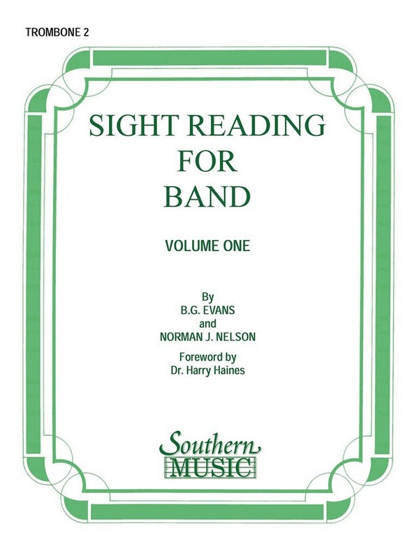 Billy Evans Sight Reading For Band, Bk. 1 (Srb1)&nbsp;&nbsp;Posaune&nbsp;&nbsp;Stimme