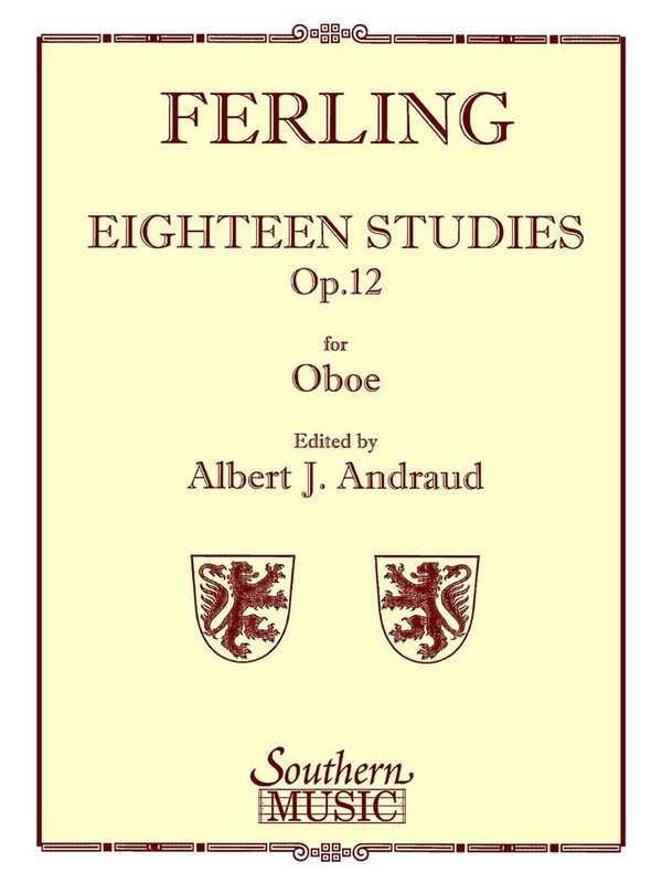 Franz Wilhelm Ferling Eighteen Studies Op 12&nbsp;&nbsp;Oboe&nbsp;&nbsp;Buch