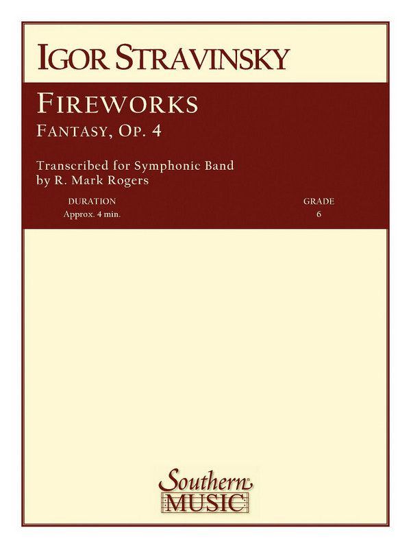 Igor Stravinsky Fireworks Op 4&nbsp;&nbsp;Concert Band&nbsp;&nbsp;Partitur