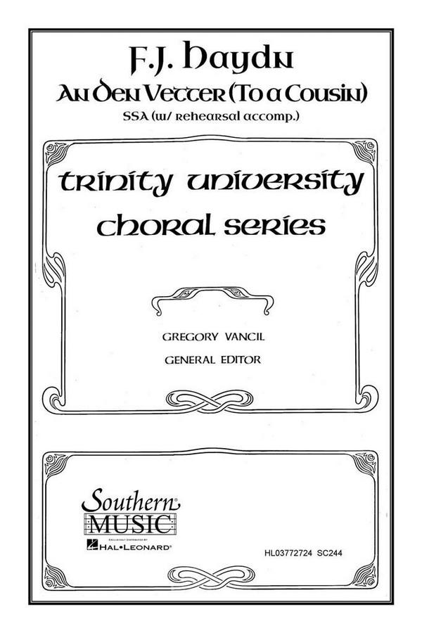 Franz Joseph Haydn To A Cousin (An Den Vetter)&nbsp;&nbsp;SSA&nbsp;&nbsp;Chorpartitur