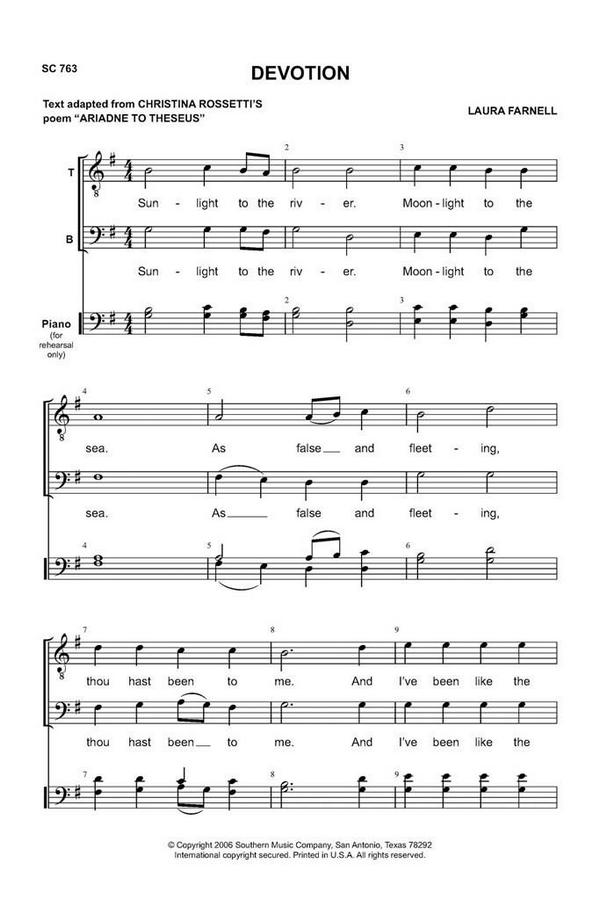 Laura Farnell Devotion&nbsp;&nbsp;TB&nbsp;&nbsp;Chorpartitur