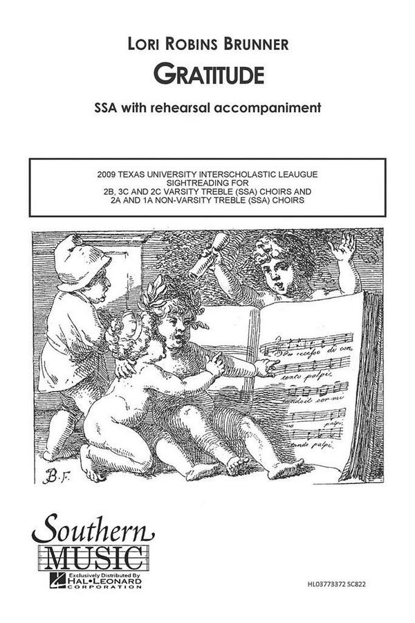 Lori Robins Brunner Gratitude&nbsp;&nbsp;SSA&nbsp;&nbsp;Chorpartitur