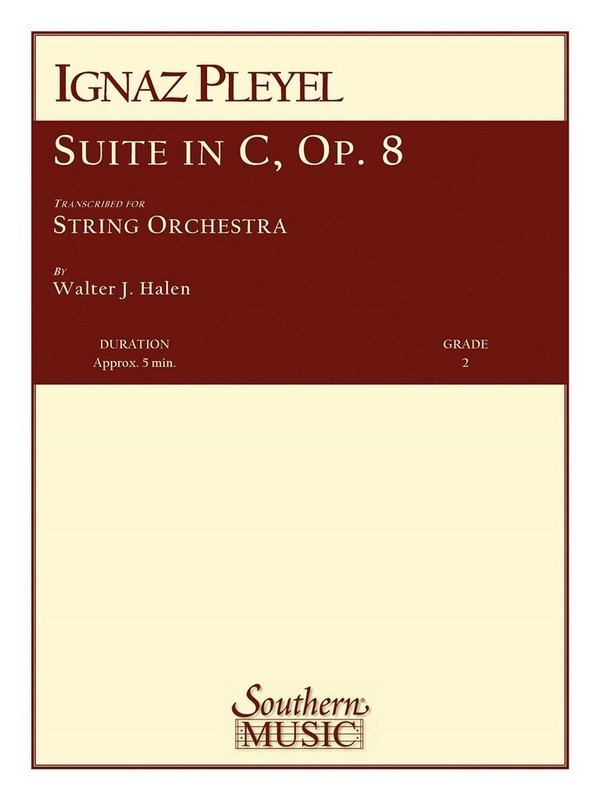 Ignace Pleyel Suite In C Op 8&nbsp;&nbsp;Streichorchester&nbsp;&nbsp;Partitur + Stimmen