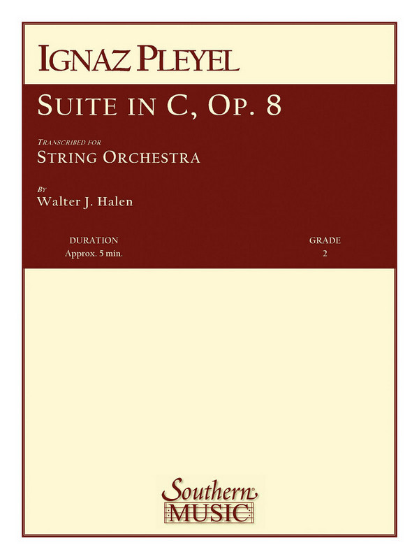 Ignace Pleyel Suite In C, Op. 8&nbsp;&nbsp;Streichorchester&nbsp;&nbsp;Partitur