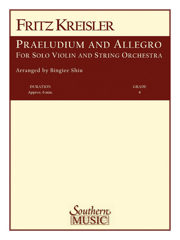 Fritz Kreisler Praeludium And Allegro&nbsp;&nbsp;Streichorchester&nbsp;&nbsp;Partitur