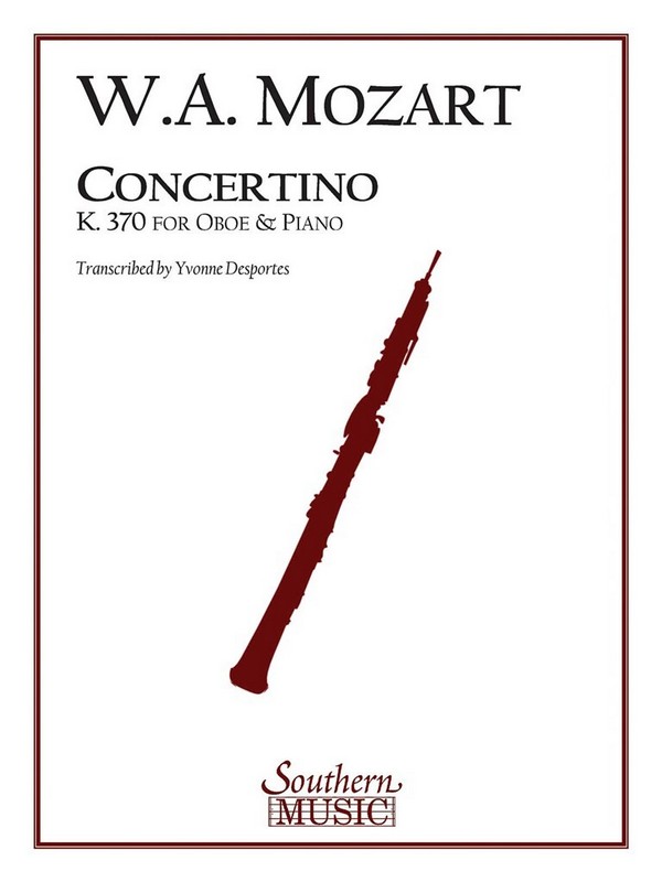 Wolfgang Amadeus Mozart Concertino, K370&nbsp;&nbsp;Oboe&nbsp;&nbsp;Buch