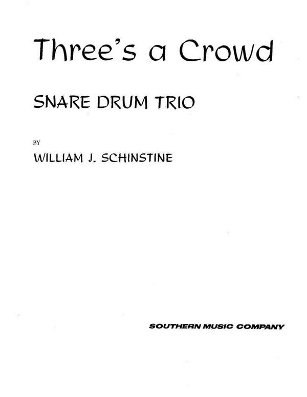 Fred Hoey Three's (3) A Crowd&nbsp;&nbsp;3 Snare Drums&nbsp;&nbsp;Buch