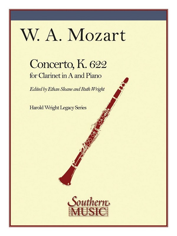 Wolfgang Amadeus Mozart Concerto In A For Clarinet, K. 622&nbsp;&nbsp;Clarinet&nbsp;&nbsp;Buch
