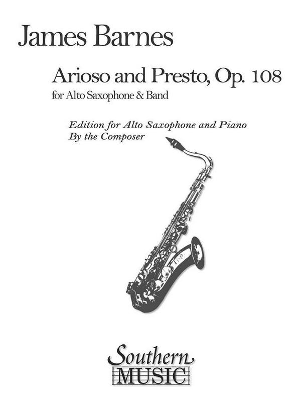 James Barnes Arioso And Presto Op 108&nbsp;&nbsp;Alto Saxophone&nbsp;&nbsp;Buch