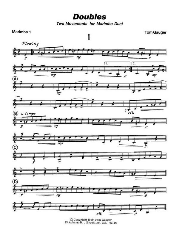 Thomas Gauger Doubles&nbsp;&nbsp;2 Marimbas&nbsp;&nbsp;Buch