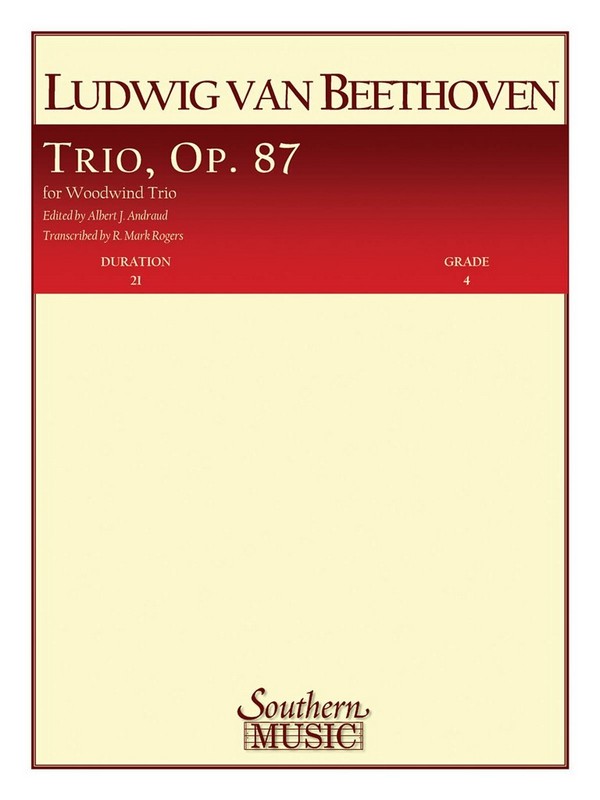 Ludwig van Beethoven Trio, Op. 87&nbsp;&nbsp;Woodwind Trio&nbsp;&nbsp;Partitur