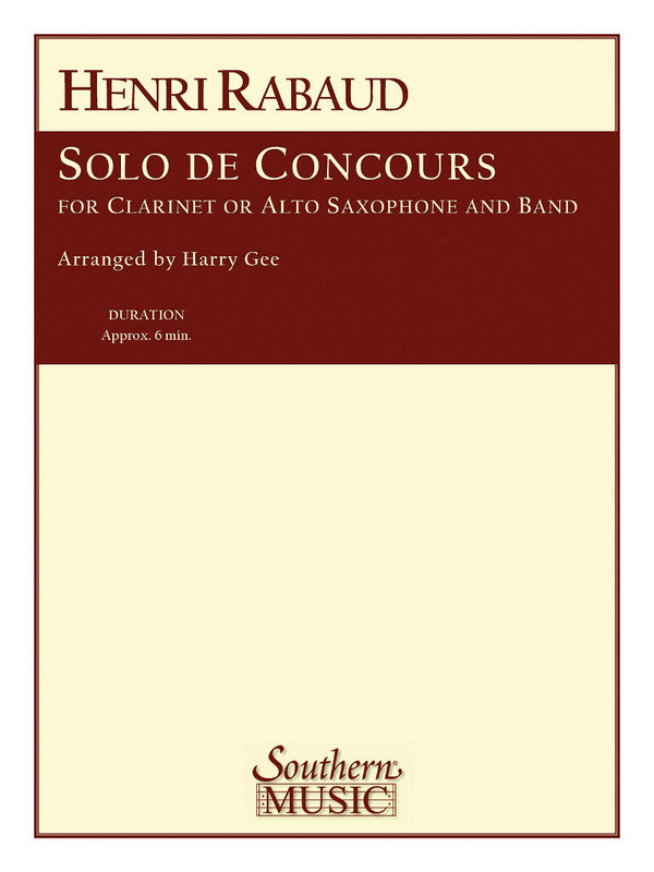 Henri Rabaud Solo De Concours&nbsp;&nbsp;Concert Band&nbsp;&nbsp;Partitur