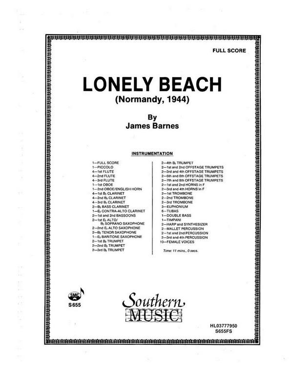 James Barnes Lonely Beach (Normandy 1944)&nbsp;&nbsp;Concert Band&nbsp;&nbsp;Partitur