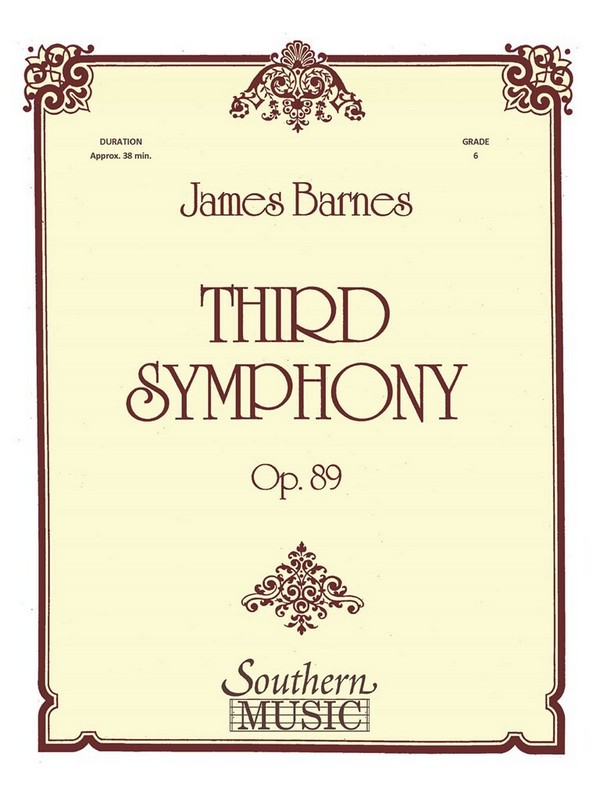 James Barnes Third Symphony&nbsp;&nbsp;Concert Band/Harmonie&nbsp;&nbsp;Stimmen-Set