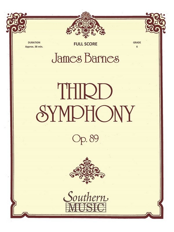 James Barnes Third Symphony Op 89&nbsp;&nbsp;Concert Band&nbsp;&nbsp;Partitur