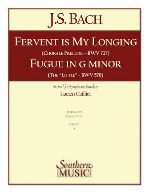 Johann Sebastian Bach Fervent Is My Longing Fugue In G Minor&nbsp;&nbsp;Concert Band&nbsp;&nbsp;Stimmen-Set