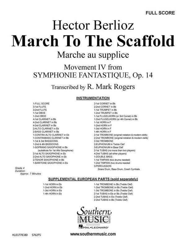 Hector Berlioz March To The Scaffold&nbsp;&nbsp;Concert Band&nbsp;&nbsp;Partitur