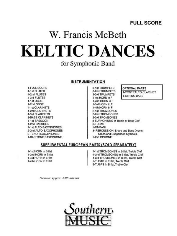W. Francis McBeth Keltic (Celtic) Dances&nbsp;&nbsp;Concert Band&nbsp;&nbsp;Partitur