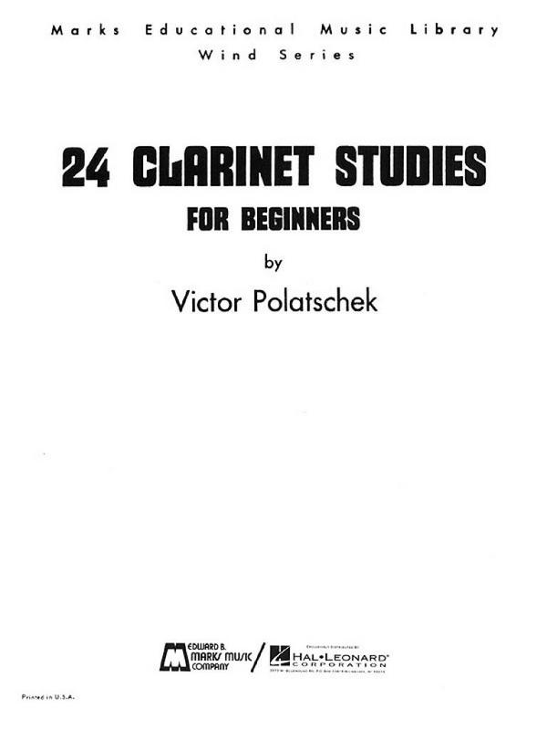 24 Clarinet Studies for Beginners  for clarinet  