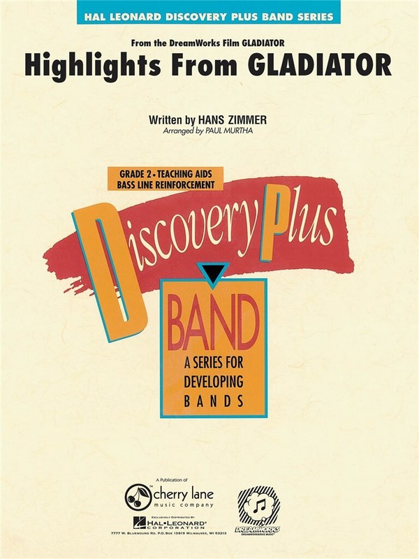 Highlights from Gladiator  Concert Band  Partitur + Stimmen