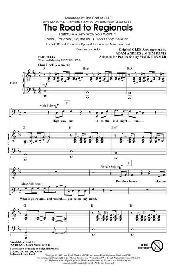 The Road To Regionals&nbsp;&nbsp;Vocal&nbsp;&nbsp;Chorpartitur