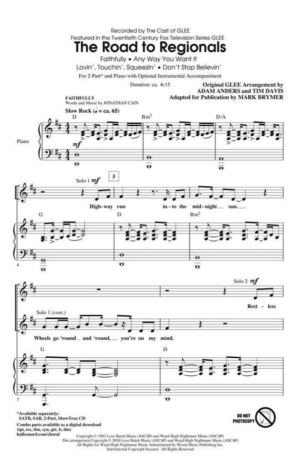 The Road To Regionals&nbsp;&nbsp;Vocal&nbsp;&nbsp;Chorpartitur