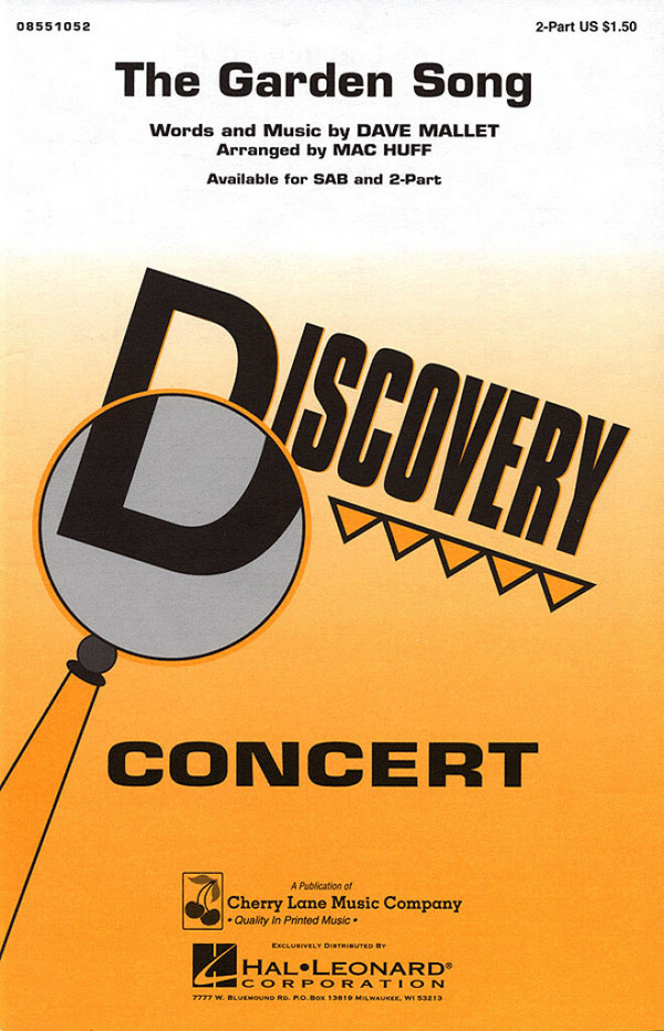 Dave Mallet The Garden Song  2-Part Choir  Chorpartitur