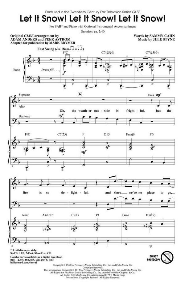 Jule Styne_Sammy Cahn Let It Snow! Let It Snow! Let It Snow!&nbsp;&nbsp;SAB&nbsp;&nbsp;Chorpartitur