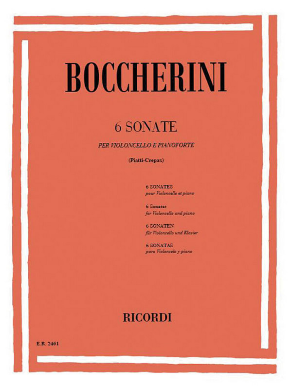 Luigi Boccherini, 6 Sonatas&nbsp;&nbsp;Cello und Klavier&nbsp;&nbsp;Buch