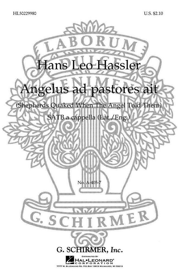 Hans Leo Hassler, Angelus Ad Pastores Ait&nbsp;&nbsp;SATB&nbsp;&nbsp;Chorpartitur
