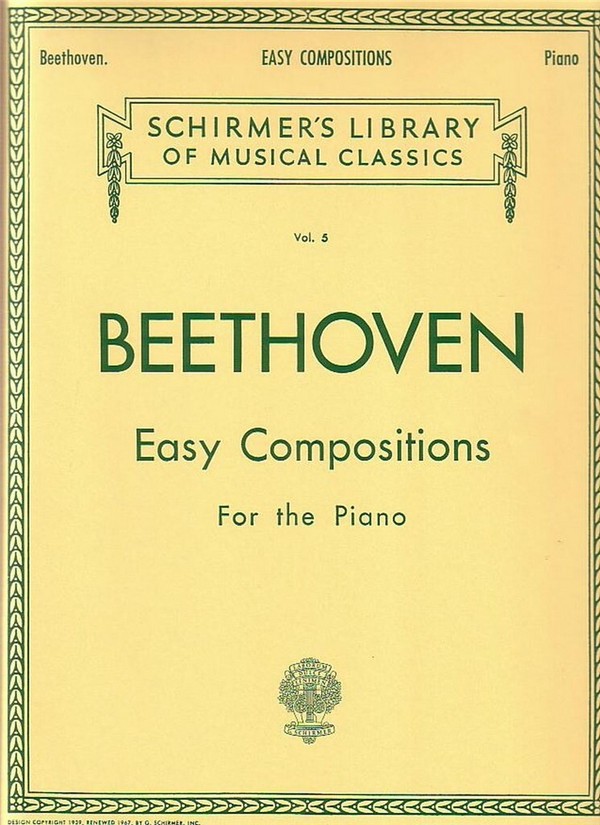 Ludwig van Beethoven, Easy Compositions For Piano&nbsp;&nbsp;Klavier&nbsp;&nbsp;Buch