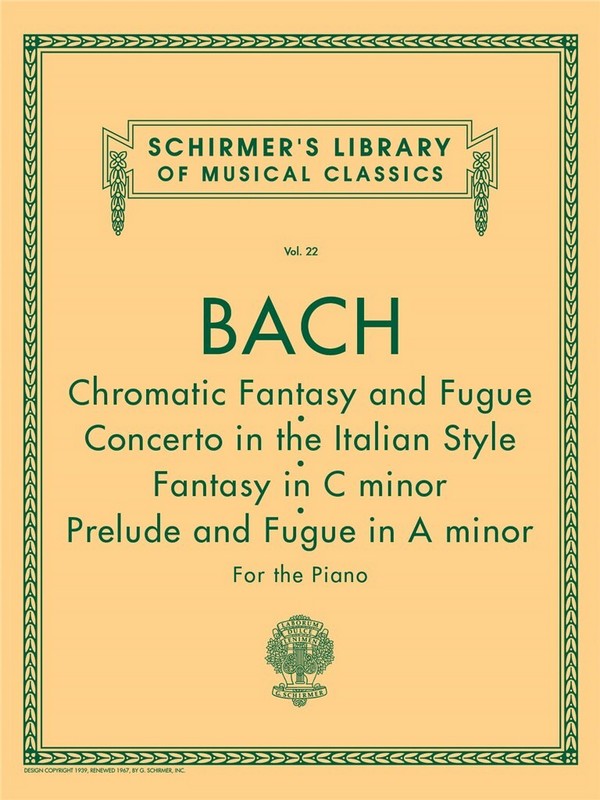 Johann Sebastian Bach, Chromatic Fantasy And Fugue&nbsp;&nbsp;Klavier&nbsp;&nbsp;Buch